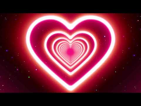 Stunning Neon Lights Love Heart Tunnel Loops - Animated Glow Romantic Moving Neon Lights Background