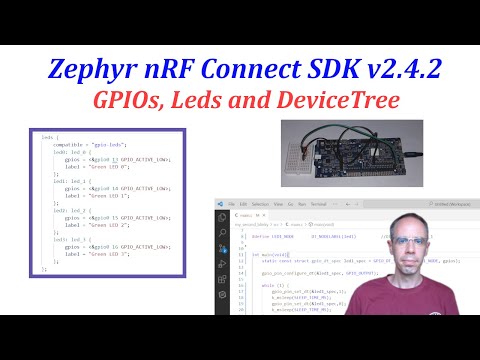 Zephyr and Nordic nRF Connect SDK - 02 GPIOs, Leds and DeviceTree (v2.4.2)