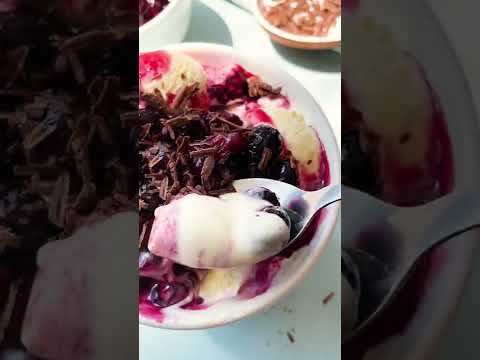 Hot Berry Sauce with Ice Cream