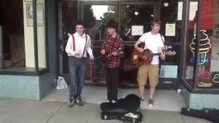 Charlie and the Sheens busking "eight days a week" Ashevill