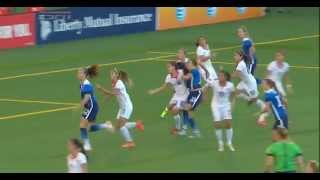 Carli Lloyd of the USWNT is assaulted in the Box.