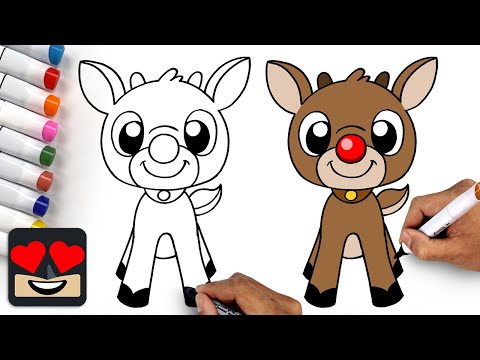 How To Draw Rudolph the Red Nosed Reindeer