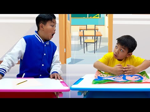 Alex and Eric Practice Imagination in Art School | Kids Painting in Class