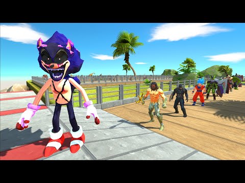 SONIC EXE OASIS DEATH RUN - Animal Revolt Battle Simulator