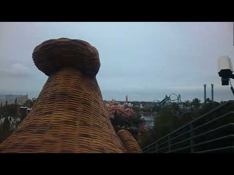 Front row point of view footage of Flight of the Hippogriff