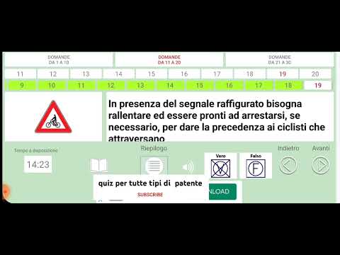 quiz patente B segnale di pericolo