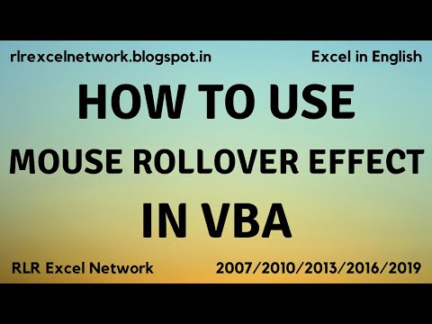 378* Learn VBA - Mouse RollOver Effect Using VBA Part-34 {English}