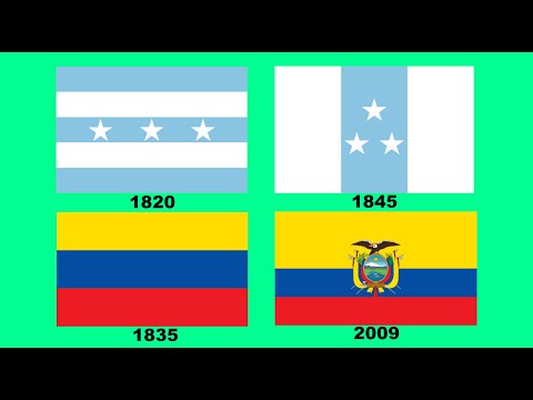 Flagge von Ecuador : Historische Entwicklung (mit der Nationalhymne von Ecuador)