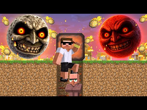Doorbin and Carry Make a Bunker to Survive BLOOD MOON in Minecraft..