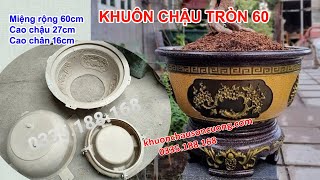 Khuôn chậu tròn 60cm nhựa Composite có lòng trong cả chân lẫn chậu - Khuôn chậu Sơn Cương