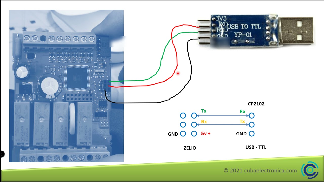 Cable USB casero para controlador lógico programables ( PLC ) Zelio