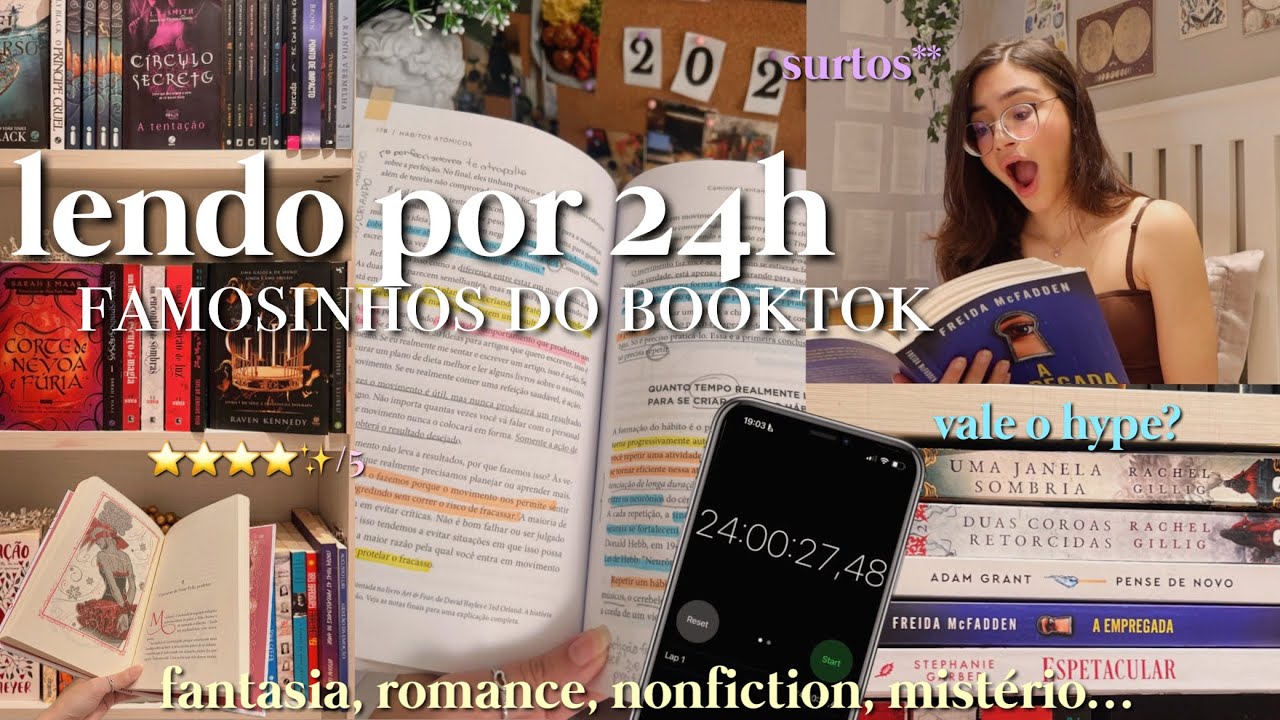 LENDO POR 24H ✨📚 *o máximo de livros que consigo* | fantasia, romance, non fiction