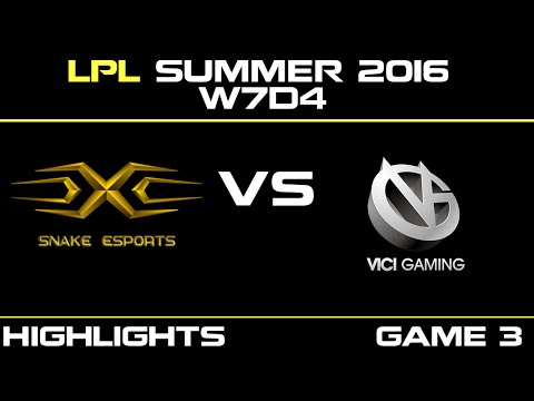 SS vs VG Game 3 Highlights Tencent LPL Summer 2016 W7D4 Snake vs Vici Gaming   SS vs VG   LPL LOL