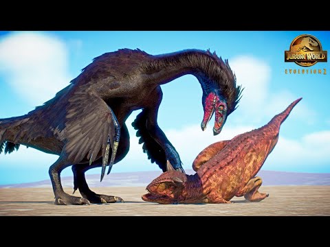 Therizinosaurus Hunting Animations vs All Carnivore Dinosaurs | Jurassic World Evolution 2