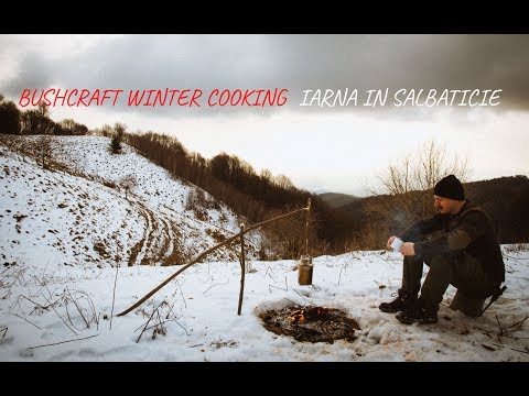 Bushcraft Winter Cooking - Outdoor Cooking, Lunch in the Woods, Scambled Eggs