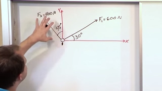 Lesson 10 - Adding Multiple Forces Using Vector Components, Part 1 (Engineering Mechanics Statics)