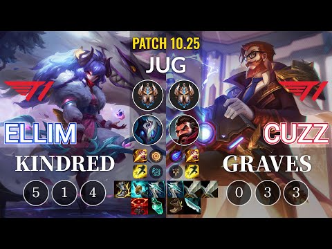 T1 Ellim Kindred vs T1 Cuzz Graves Jungle - KR Patch 10.25