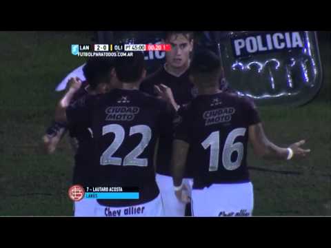 Gol de Acosta. Lanús 2 Olimpo 0. Fecha 14. Torneo Primera División 2015.FPT
