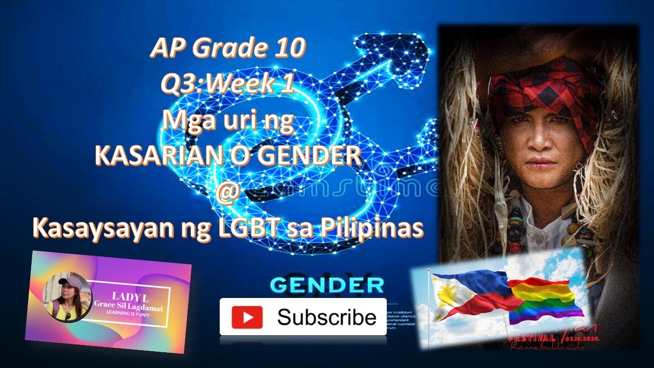 AP G10:Q3:Week 1: Mga uri ng kasarian o gender at Kasaysayan ng LGBT sa Pilipinas