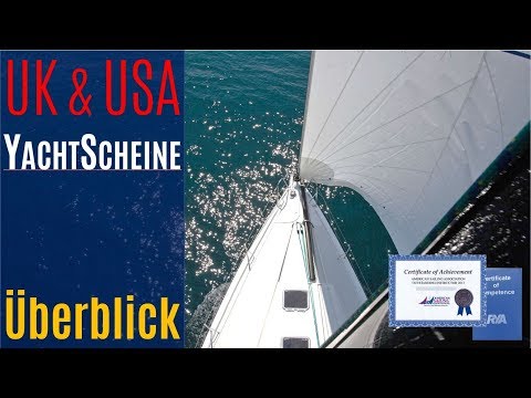 Britische und US Amerikanische Bootsscheine Segelscheine