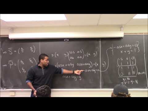 Math 1108-R08 Lecture 23 - Practice problems! Markov chains; Absorbing chains; Bayes' Theorem