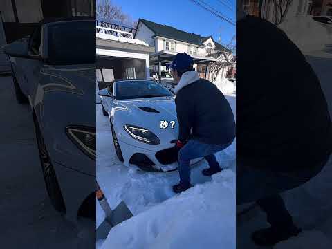 真冬に夏タイヤのアストンマーチン走らせたら1mでこうなる#りっきー社長 #ランボルギーニ #残クレランボルギーニ