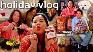 VLOG: the best birthday surprise!!! + new christmas tree + cooking at home + more christmas decor ❤️