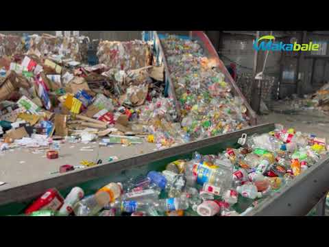 PET bottle baling process, PET bottle baler, plastic bottle baling press, semi automatic baler