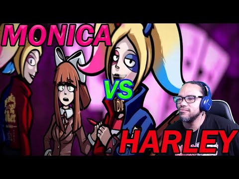 REACTION: Monika vs. Harley Quinn - Rap Battle!