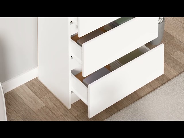 Video teaser for 801382 vidaXL Sideboard White 60x35x76 cm Engineered Wood