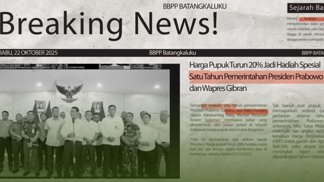 Harga Pupuk Turun 20 Persen, Mentan Amran : Ini Bentuk Dukungan Nyata Untuk Petani