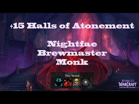 Nightfae Brewmaster Monk +15 Halls of Atonement Tank POV [Patch 9.1]