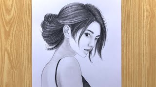 Easy way to draw a girl face Drawing - Step By Step | The Crazy Sketcher