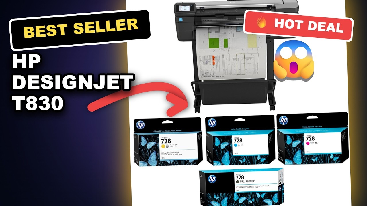HP DesignJet T830 Wireless Large Format Multifunction Color Inkjet Plotter Printer Review: Worth the review video