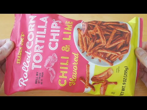 Trader Joe’s Chili & Lime Rolled Tortilla Chips 🌶️🍋 [ASMR]