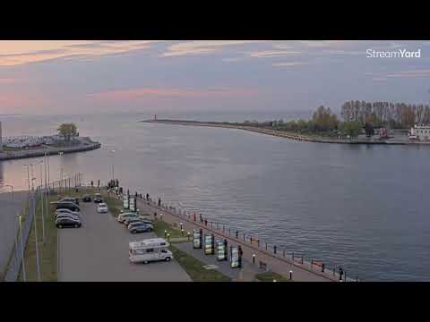 Live Shipping Movements At The Port Of Gdansk Poland. Cam A.