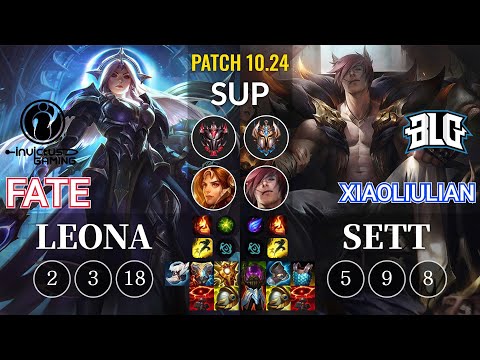 IG Fate Leona vs BLG xiaoliulian Sett Sup - KR Patch 10.24