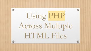 Download the video "Using PHP Across Multiple HTML Files"