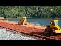 CONSTRUCTION VEHICLE ROAD ROLLER Tractor TRACTOR MAKING CONCRETE ROAD CONSTRUCTION OF ROAD