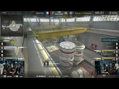 EnVyUs vs NiP | kennyS - 1vs2 AWP clutch (CT - bomb plant after 1 clutch kill) - 2 no scope kills