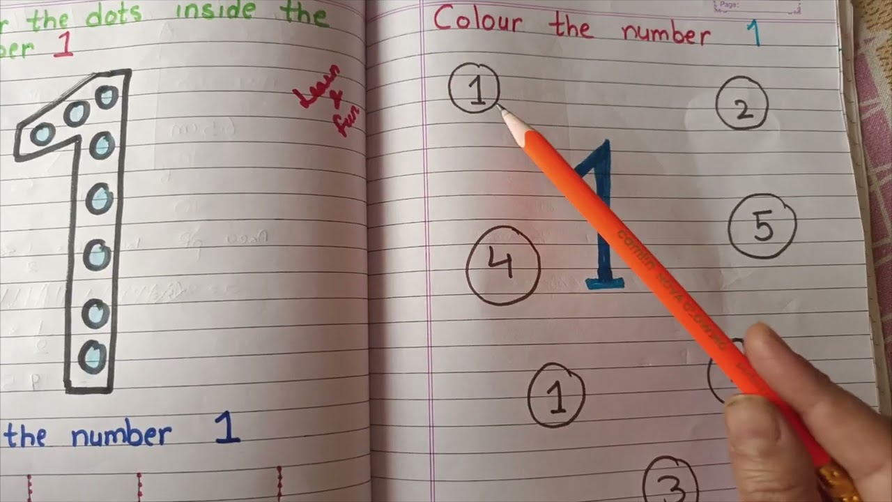 Tracing and Learning Number 1 | Kids Worksheet Activity | Number  Worksheet ✏️ | Kids Learning Video