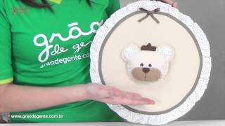 Enfeite de Porta Urso Realeza Bege | Ref: 45163