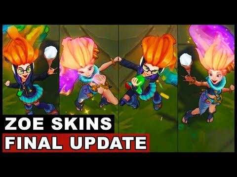 All Zoe Skins Final Update Cyber Pop Classic Zoe New Champion Spotlight 2017 League of Legends