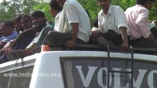 Traveling in a crowded bus, Rajasthan