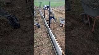 Installation of water barrier🌊🌊 #construction #pavers #satisfying #paverblocks #pavement #work