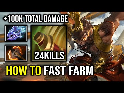 How to Ultra Fast Farm Monkey King with 100K Total Damage & 960 GPM Dota 2