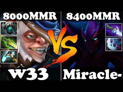 Dota 2 - w33 8000 MMR Meepo VS Miracle- 8400 MMR Spectre - Ranked Match Gameplay