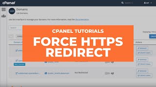 cPanel Tutorials – How to Use the Force HTTPS Redirect Feature