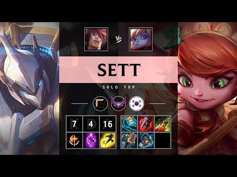 Sett Top vs Poppy: Killing spree - KR Master Patch 14.24