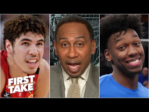 勇士不需要拉梅洛!- 斯蒂芬-A.預測金州大學選擇詹姆斯-威斯曼| First Take (The Warriors don't need LaMelo! - Stephen A. predicts Golden State picks James Wiseman | First Take)